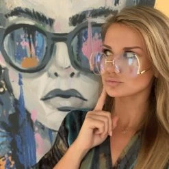 Shop Brittany Allen ACCESSORIES + TOTES Oversized Gold Frames