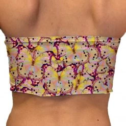 Brittany Allen Pink Butterfly Bandeau Swim Top SWIMWEAR