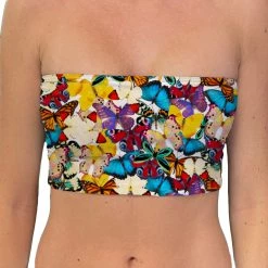 Brittany Allen Multi-Butterfly Bandeau Swim Top SWIMWEAR