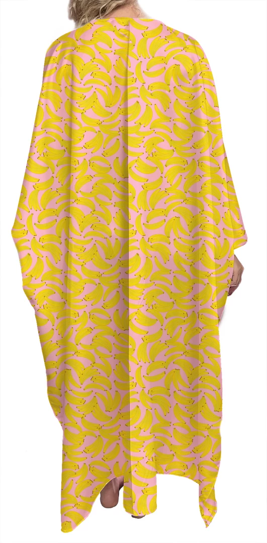 Brittany Allen Banana Satin Open Swim Caftan SWIMWEAR 2 Brittany Allen Banana Satin Open Swim Caftan SWIMWEAR