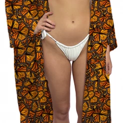 Brittany Allen Monarch Satin Open Swim Caftan