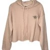 Shop Brittany Allen OUTERWEAR Bumble Bee Embroidered Crop Hoodie