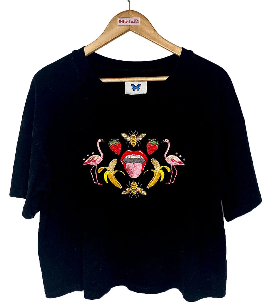 Shop Brittany Allen Summer Embroidered Crop Top 1 Shop Brittany Allen Summer Embroidered Crop Top