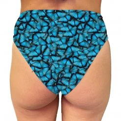 Brittany Allen Blue Butterfly High Waisted Swim Bottom