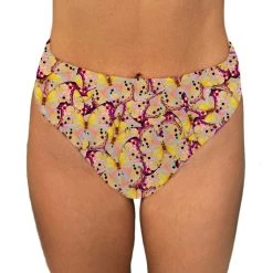 Brittany Allen Pink Butterfly High Waisted Swim Bottom SWIMWEAR