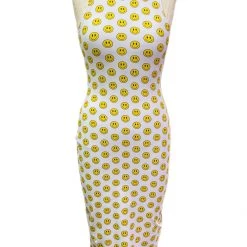 Brittany Allen Smiley Face Sleeveless Spandex Bodycon Dress