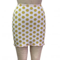 Brittany Allen Smiley Face Spandex Mini Skirt