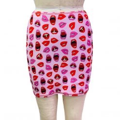 Brittany Allen DA X BA Electric Lips Spandex Mini Skirt