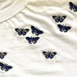 Shop Brittany Allen Blue Butterfly Swarm Tee TEES