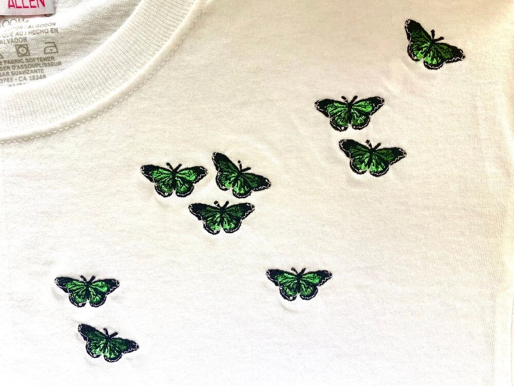 Shop Brittany Allen Green Butterfly Swarm Tee TEES 2 Shop Brittany Allen Green Butterfly Swarm Tee TEES