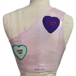 Brittany Allen Candy Hearts Shoulder Sports Bra BRAS
