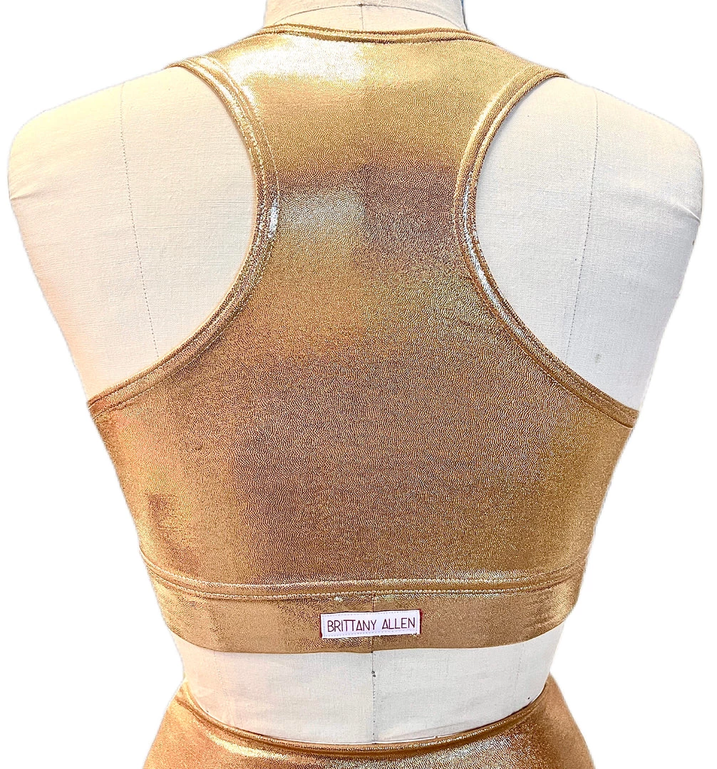 Brittany Allen BRAS Metallic Crew Neck Sports Bra 2 Brittany Allen BRAS Metallic Crew Neck Sports Bra
