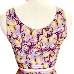 Brittany Allen BRAS Pink Butterfly Rhinestone Scoop Neck Sports Bra