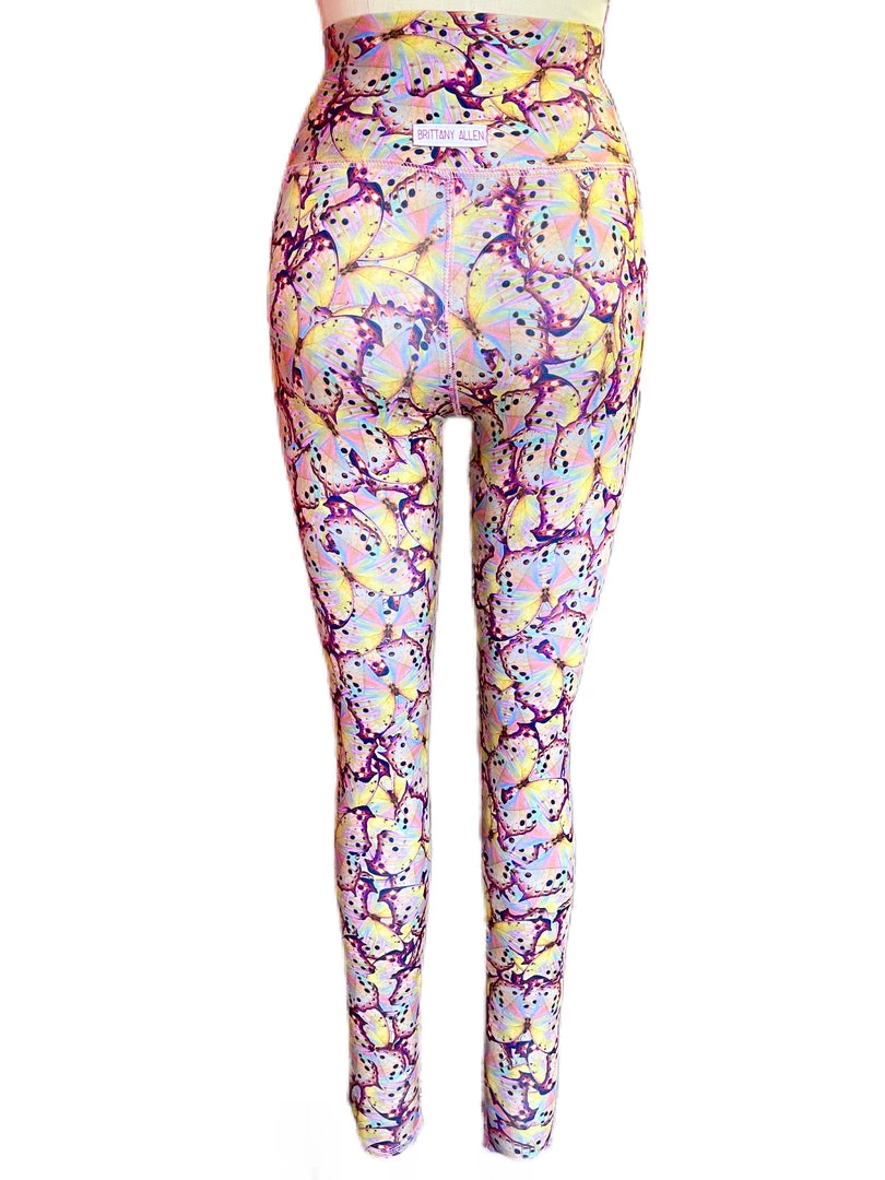 Brittany Allen Pink Butterfly Leggings 2 Brittany Allen Pink Butterfly Leggings