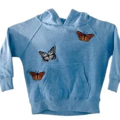 Shop Brittany Allen OUTERWEAR Toddler Blue Butterfly Hoodie