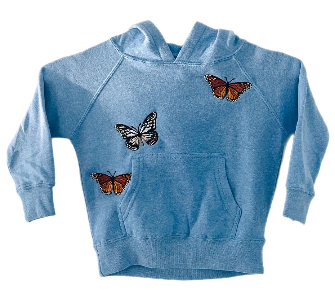 Shop Brittany Allen OUTERWEAR Toddler Blue Butterfly Hoodie 1 Shop Brittany Allen OUTERWEAR Toddler Blue Butterfly Hoodie