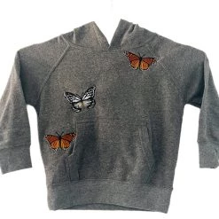 Shop Brittany Allen OUTERWEAR Toddler Gray Butterfly Hoodie
