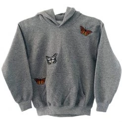 Shop Brittany Allen Youth Gray Butterfly Hoodie OUTERWEAR