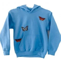 Shop Brittany Allen Youth Blue Butterfly Hoodie OUTERWEAR