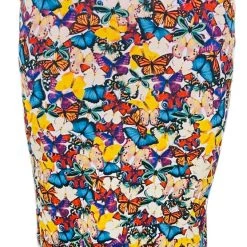 Brittany Allen Multi-Butterfly Spandex Pencil Skirt