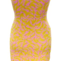 Brittany Allen Banana Sleeveless Spandex Bodycon Dress DRESSES