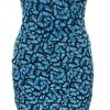 Brittany Allen Blue Butterfly Sleeveless Spandex Bodycon Dress DRESSES