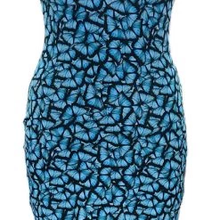 Brittany Allen Blue Butterfly Sleeveless Spandex Bodycon Dress DRESSES