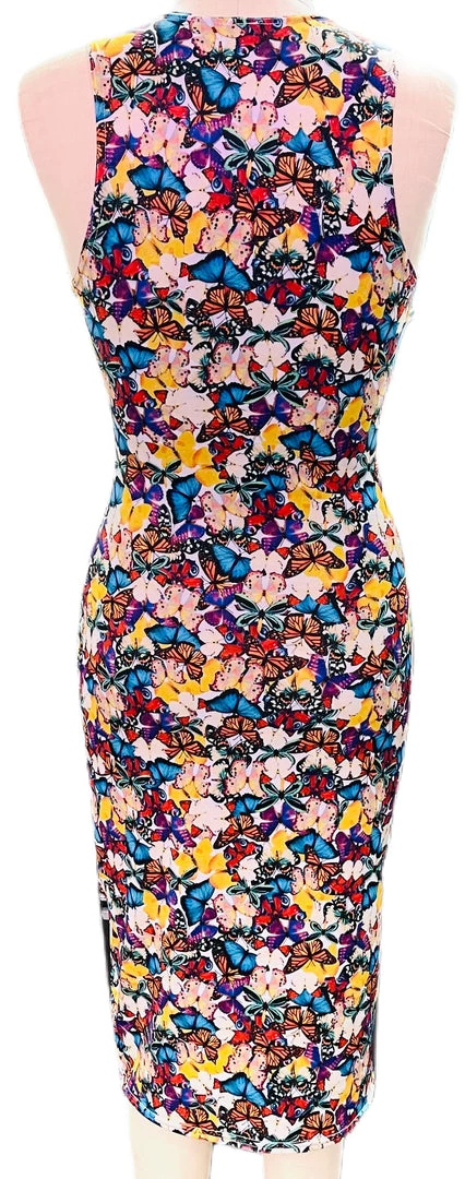 Brittany Allen Multi-Butterfly Sleeveless Spandex Bodycon Dress DRESSES 2 Brittany Allen Multi-Butterfly Sleeveless Spandex Bodycon Dress DRESSES
