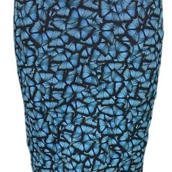 Brittany Allen Blue Butterfly Spandex Pencil Skirt