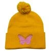 Shop Brittany Allen ACCESSORIES + TOTES Golden Butterfly Pom Pom Beanie