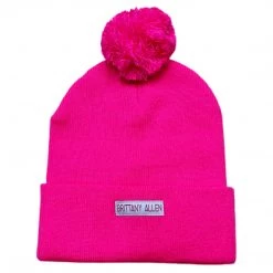 Shop Brittany Allen Neon Rhinestone Butterfly Pom Pom Beanie