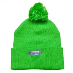 Shop Brittany Allen Neon Pearl Rainbow Pom Pom Beanie ACCESSORIES + TOTES