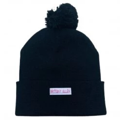 Shop Brittany Allen Black Cherry Pom Pom Beanie ACCESSORIES + TOTES