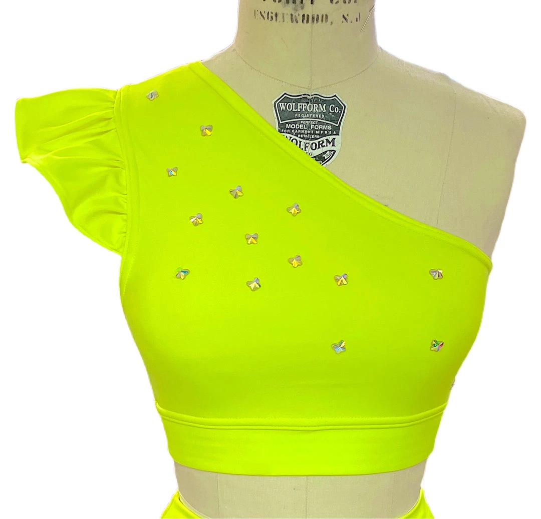 Brittany Allen Neon Yellow Crystal Flutter Bra BRAS 1 Brittany Allen Neon Yellow Crystal Flutter Bra BRAS