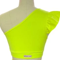 Brittany Allen Neon Yellow Crystal Flutter Bra BRAS