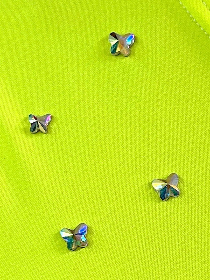 Brittany Allen Neon Yellow Crystal Flutter Bra BRAS 3 Brittany Allen Neon Yellow Crystal Flutter Bra BRAS