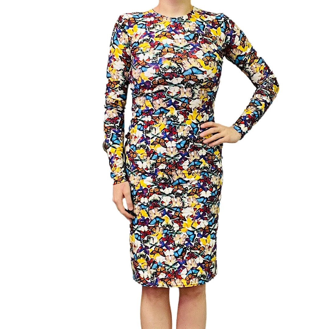 Brittany Allen Multi-Butterfly Long Sleeve Bodycon Dress 1 Brittany Allen Multi-Butterfly Long Sleeve Bodycon Dress