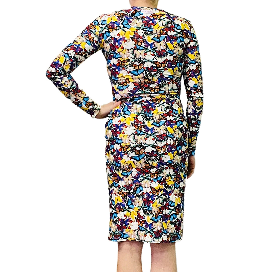 Brittany Allen Multi-Butterfly Long Sleeve Bodycon Dress 2 Brittany Allen Multi-Butterfly Long Sleeve Bodycon Dress