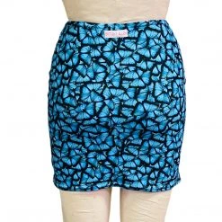 Brittany Allen BOTTOMS Blue Butterfly Spandex Mini Skirt