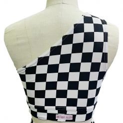 Brittany Allen Checkered Shoulder Sports Bra