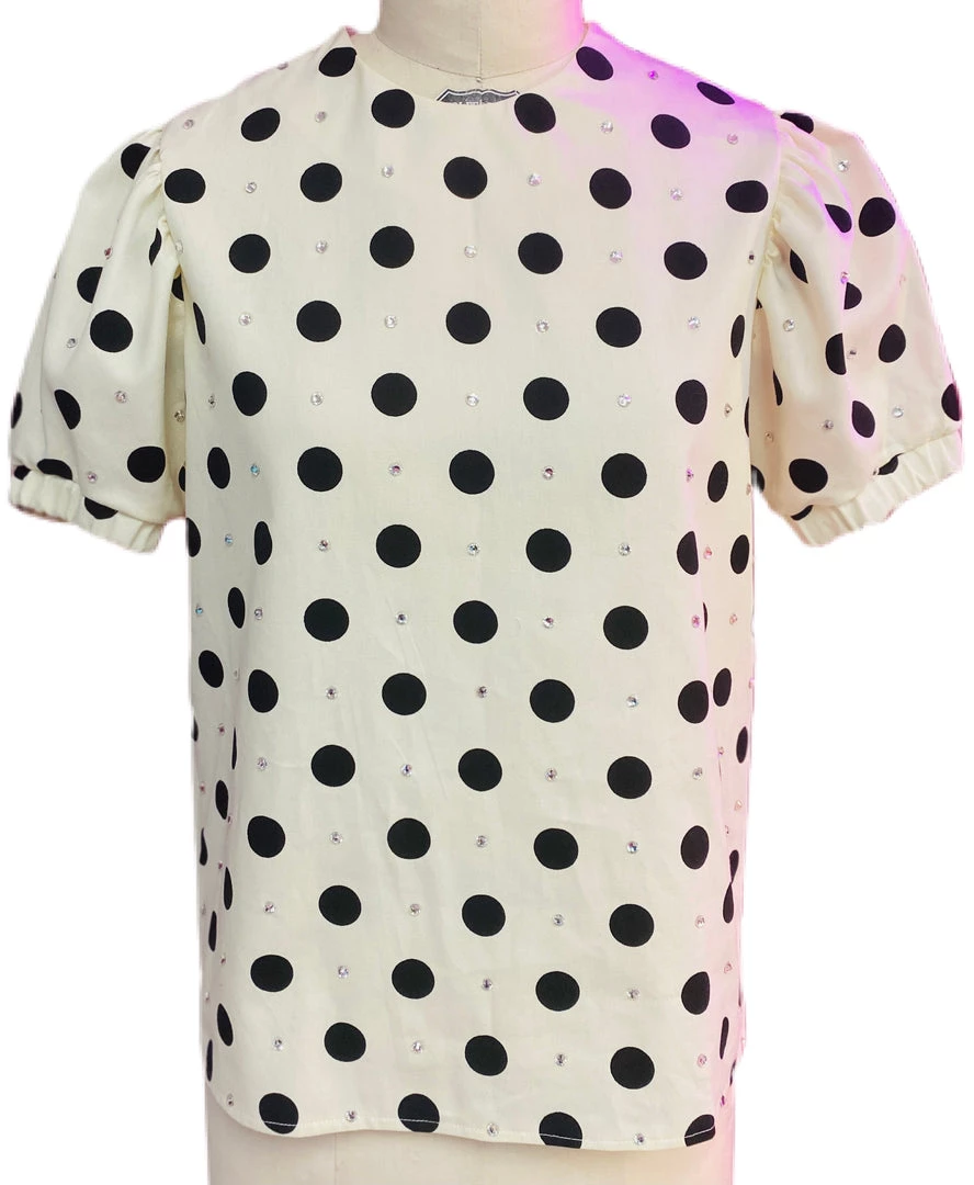 Brittany Allen TOPS Polka Dot Puff Sleeve Top 1 Brittany Allen TOPS Polka Dot Puff Sleeve Top