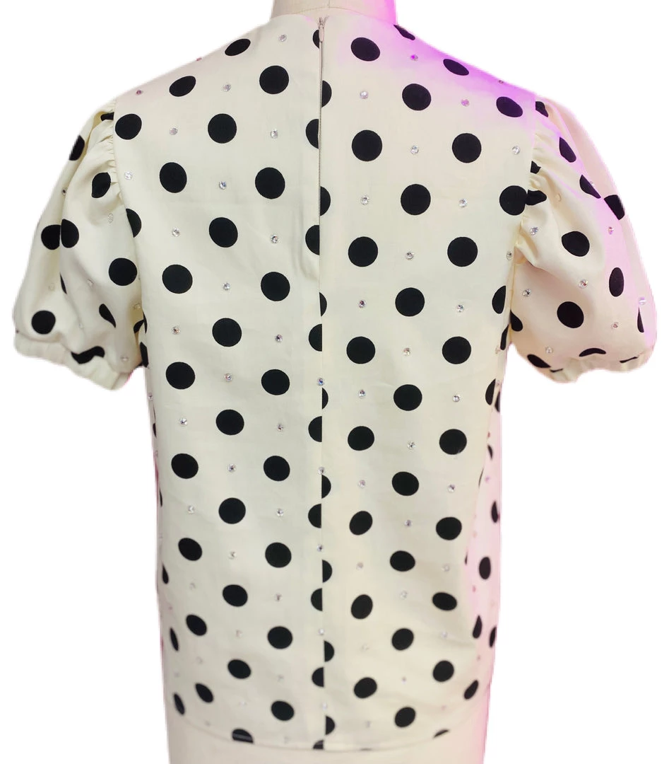Brittany Allen TOPS Polka Dot Puff Sleeve Top 2 Brittany Allen TOPS Polka Dot Puff Sleeve Top