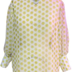 Brittany Allen Smiley Face Sheer Blouse TOPS