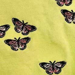 Brittany Allen Green Butterfly Swarm Crop Top TEES