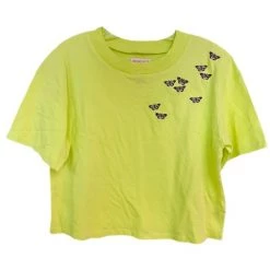 Brittany Allen Green Butterfly Swarm Crop Top TEES