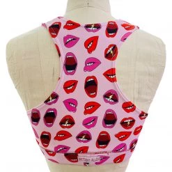Brittany Allen DA X BA Electric Lips Crew Neck Sports Bra BRAS