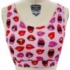 Brittany Allen BRAS DA X BA Electric Lips Scoop Neck Sports Bra
