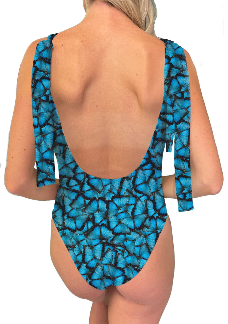 Brittany Allen Blue Butterfly One Piece Swimsuit 2 Brittany Allen Blue Butterfly One Piece Swimsuit