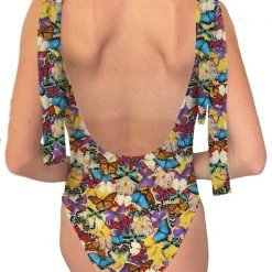 Brittany Allen Multi-Butterfly One Piece Swimsuit SWIMWEAR