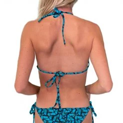 Brittany Allen SWIMWEAR Blue Butterfly String Bikini Top